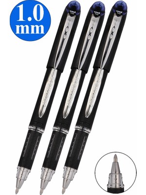 Artlantis Mavi Imza Kalemi 3 Adet Uniball Jetstream 1.0 mm Pilot Kalem SX-210 Hızlı Yazı Kalemi Roller Uçlu Likit Mürekkepli