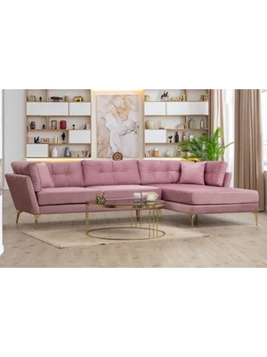 Vivense Mapa Köşe Koltuk, Pembe, Sağ Köşe