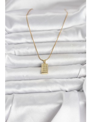 Callerrons Accessories Zincir Gold Renk Külçe Altın Model Kadın Kolye - EBJ260411W41819