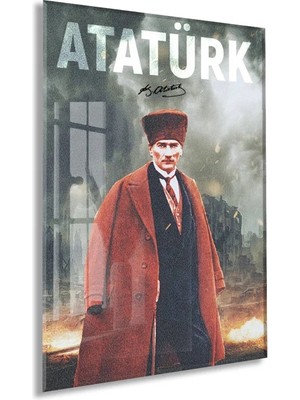 Peony Concept Mustafa Kemal Atatürk – Cam Duvar DEKORU-PEONYATA078