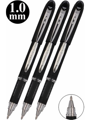 Artlantis Siyah Imza Kalemi 3 Adet Uniball Jetstream 1.0 mm Pilot Kalem SX-210 Hızlı Yazı Kalemi Roller Uçlu Likit Mürekkepli