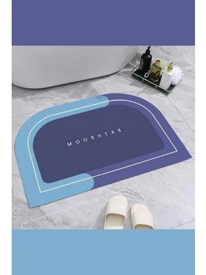 Calperia Modern Tasarım Banyo Paspası, Süper Emici, Kaymaz Taban, 60X40CM