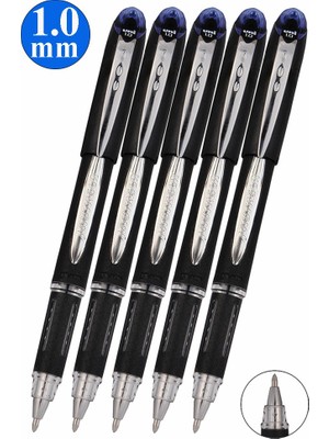 Artlantis Mavi Imza Kalemi 5 Adet Uniball Jetstream 1.0 mm Pilot Kalem SX-210 Hızlı Yazı Kalemi Roller Uçlu Likit Mürekkepli