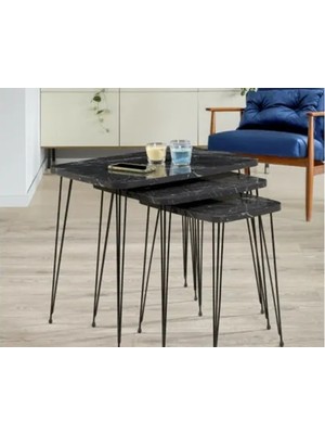 Vivense Tubihome Dikdörtgen Zigon Sehpa, Siyah