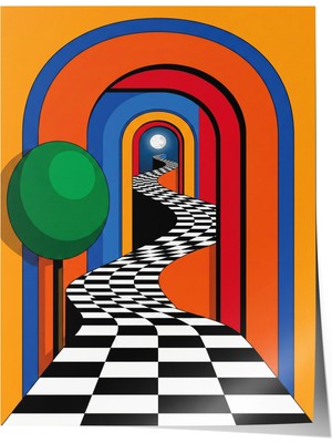Zestia Poster Ay Geçidi: Sürreal Yol Salon Dekoru