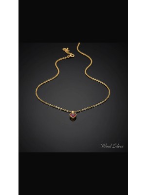 Wind Silver Kırmızı Kalp 925 Ayar