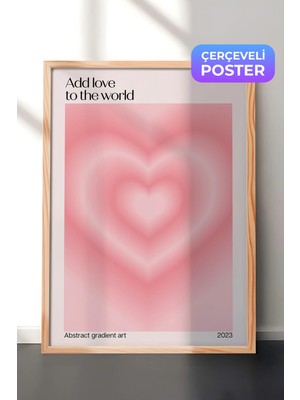 Zestia Ahşap Çerçeveli Duvar Tablosu Pembe Tonlarda Soyut Kalp Formu Minimal Aşk Yatak Odası Dekoru