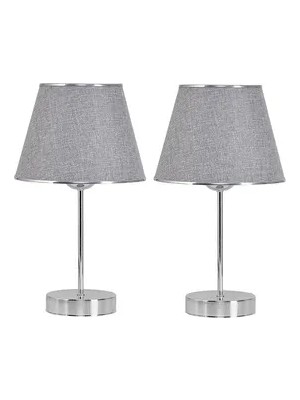 Vivense Evlight Mirza Ikili Metal Ayaklı Krom Abajur, Gri