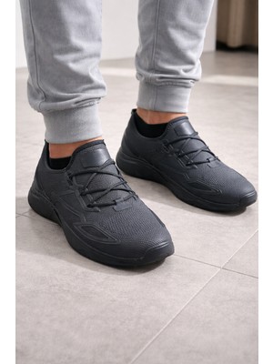 AMG Erkek Siyah Astarsız KARA LASTİK  Ayakkabı Hafif Kaymaz Taban