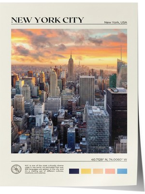 Zestia Poster New York City Şehir Manzarası Salon Dekoru