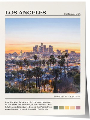 Zestia Poster  Los Angeles Gün Batımı Şehir Manzarası Salon Dekoru