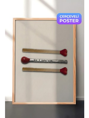 Zestia Ahşap Çerçeveli  Duvar Tablosu Romantik Minimal Sanat Kompozisyonu Yatak Odası Dekoru