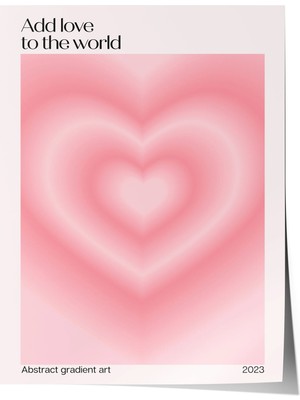 Zestia Premium Poster Pembe Tonlarda Soyut Kalp Formu Minimal Aşk Yatak Odası Dekoru