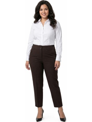 Kübra Kadın Kumaş Bilek Pantolon Bel Yarım Lastikli BGL-ST05389