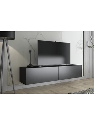 Vivense Toprak Tv Ünitesi, Duvara Monte, Siyah, 150 cm