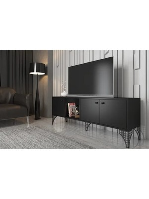 Vivense Hira Tv Ünitesi, Siyah, 160 cm