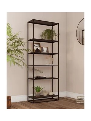 Vivense Marsah Home Pars Metal Kitaplık, 6 Raflı, Siyah