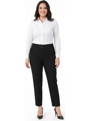 Kübra Kadın Kumaş Bilek Pantolon Bel Yarım Lastikli BGL-ST05389
