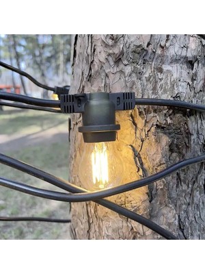 Aydogan's 5 Metre Sabit Yanan Modlu 10 Ampul Parti Organizasyon Iç &amp; Dış Mekan 2700K LED Aydınlatma Uz