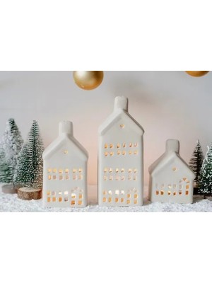 Vivense Üçlü Ev Mumluk Seti, Beyaz
