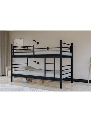 Vivense Level Ayrılabilir Çiftli Ranza, Siyah, 190X90, Gm 129