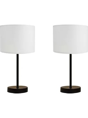 Vivense Evlight Ikili Pvc Beyaz Şapka, Siyah Abajur