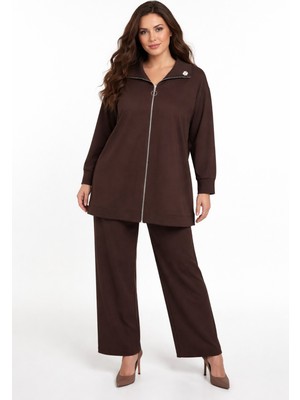 Baglan Kadın Fermuarlı Tunik Pantolon Takım  BGL-ST05427