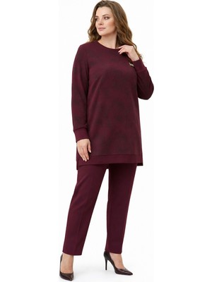 Baglan Kadın Gölge Desen Tunik Pantolon Takım  BGL-ST05430