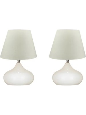Vivense Evlight Lapis Ikili Set, Krem Şapka, Tekli Metal Abajur