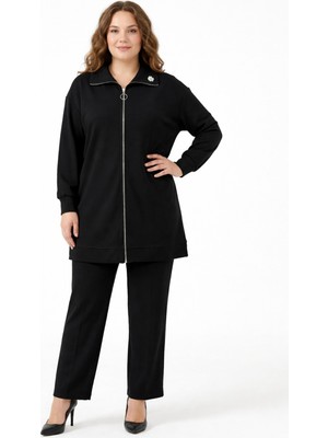 Baglan Kadın Fermuarlı Tunik Pantolon Takım  BGL-ST05427