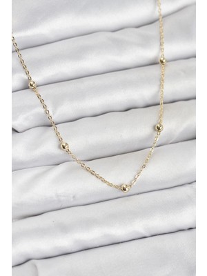 TKÇ Mey Ithalat® cm Gold Renk Top Zincirli Kadın Kolye