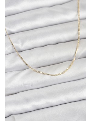 TKÇ Mey Ithalat® cm 14K Gold Renk Kesme Model 60 cm Kadın Kolye