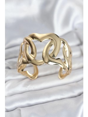 TKÇ Mey Ithalat® Pirinç Gold Renk Vintage Kadın Bileklik