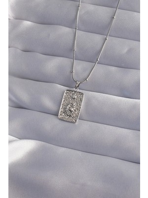 TKÇ Mey Ithalat® 316L Çelik Zincir Gümüş Renk Lazer Işlemeli Göz Figür Tarot Kolye