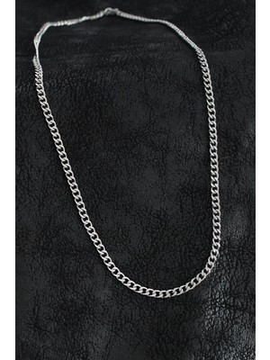 TKÇ Mey Ithalat® 316L Çelik Klasik Zincir Model Gümüş Renk Erkek Kolye