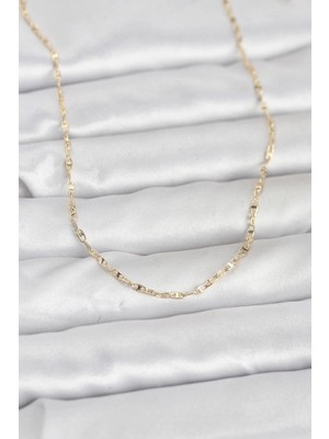 TKÇ Mey Ithalat® cm 14K Gold Renk Gemici Zincir Model 60 cm Kadın Kolye