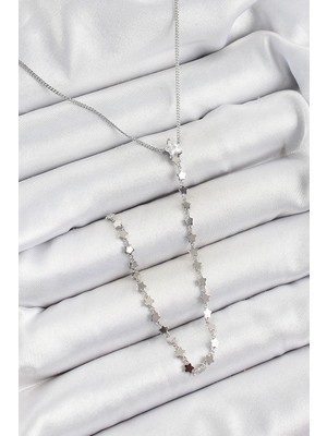 TKÇ Mey Ithalat® Pirinç Zirkon Taşlı Yıldız Figürlü Y Model Gümüş Renk Kadın Kolye