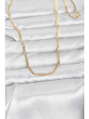 TKÇ Mey Ithalat® cm 14K Gold Renk 60 cm Zincir Kadın Kolye