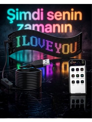 60 cm LED Matrix Panel 16X96 Piksel Bluetooth Kontrollü Rgb Kayan Yazı Ekranı