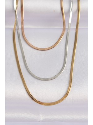 316L Çelik 3 Renkli Italyan Zincir Çoklu Kolye – Şık Kadın Aksesuar | LuxeGem