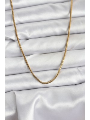 316L Çelik Zincir Gold Renk 60 cm Yılan Zincir Kadın Kolye – Şık Kadın Aksesuar | LuxeGem