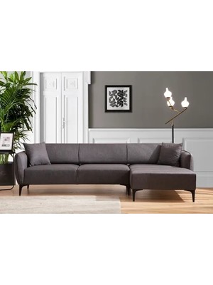 Vivense Mini Bellisimo Köşe Koltuk, Antrasit, Sağ Köşe