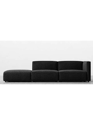 Vivense Ares Teddy Sağ Köşeli Dörtlü Koltuk, Siyah