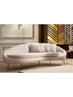 Vivense Eses Sağ Kollu Üçlü Koltuk, Ekru