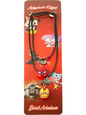 Pileli Store Süper Kahramanlar Arkadaşlık Kolyeleri (Çift Kolye)