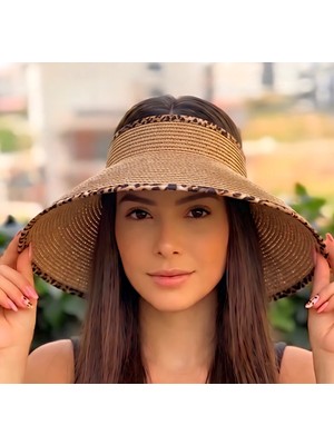 Trend Nexus Fiyonklu Katlanabilir Geniş  Hasır Vizör Şapka