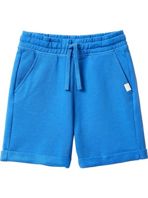 Benetton Lastikli Bel Regular Fit Buz Mavisi Erkek Çocuk Şort 3J68C901G