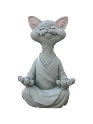 Vivense Yoga Yapan Kedi Biblo, Gri