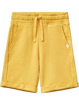 Benetton Lastikli Bel Regular Fit Sarı Erkek Çocuk Şort 3J68C901G