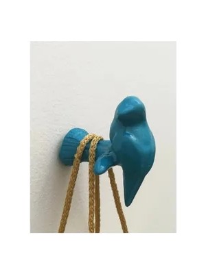Vivense Kuş Şekil Modern Duvar Dekoru Askılık, Turkuaz